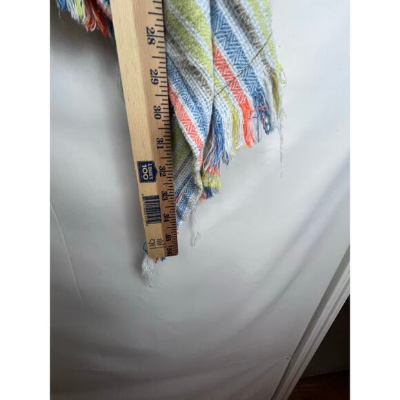 NWT J. NNA Women's Small Blue Denim W Woven Back Long Fringed Side Jean Jacket - Picture 7 of 10